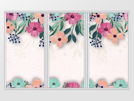 水彩花卉北欧移门