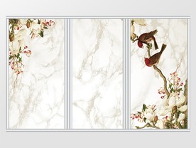 时尚简约花枝玉兰花花鸟移门