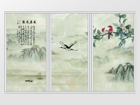 中式水墨山水移门