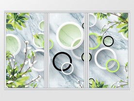 立体3D圆圈简约移门