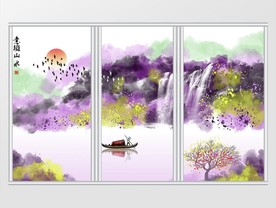 新中式意境山水移门