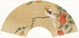 扇面线描 扇面白描 扇面素描