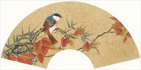 扇面线描 扇面白描 扇面素描