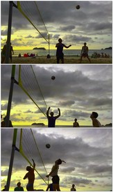 沙滩排球合作成功