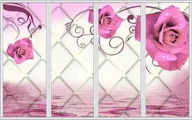 3D立体玫瑰移门
