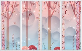 3D梦幻树林移门