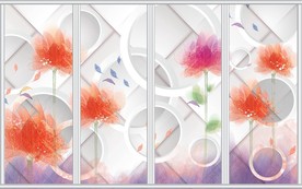 3D手绘花朵移门