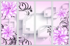 3D手绘梦幻太阳花移门