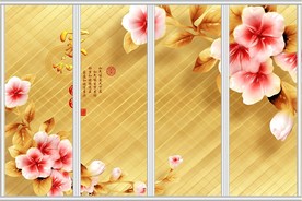 家和富贵彩雕移门