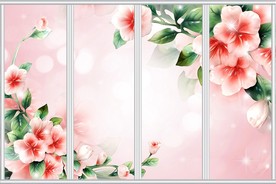 梦幻浮雕立体花朵移门