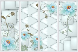 软包手绘花卉移门