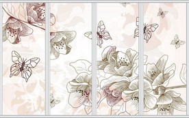 蝶恋花手绘花朵移门