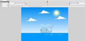 鲸鱼探头出来喷水的动画9秒