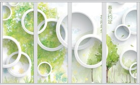 花间年华绿意盎然移门