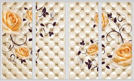 浪漫黄色玫瑰花移门