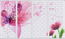 梦幻花朵现代移门