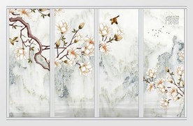 新中式山水画移门