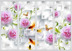 梦幻花朵3D移门