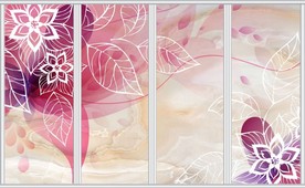 梦幻手绘花朵移门