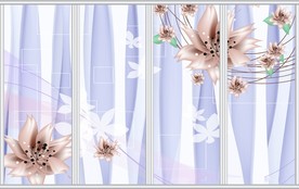 精美花朵时尚移门