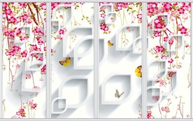 时尚花卉移门