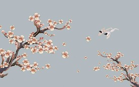 高清花鸟电视背景墙
