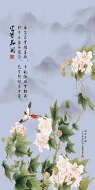 富贵花开花鸟中式玄关装饰花