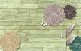 抽象花卉电视背景墙