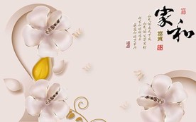 家和富贵浮雕珠宝电视背景墙