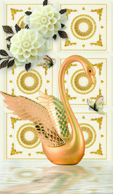 3D天鹅花卉玄关