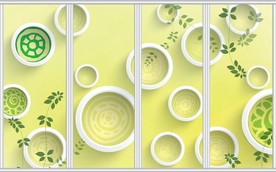 3D圆圈花卉移门