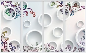 3D圆圈花卉移门