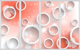 3D圆圈花卉移门