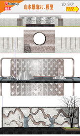 新中式画景墙设计