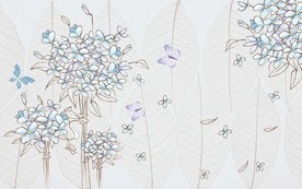 素雅花卉电视机背景墙