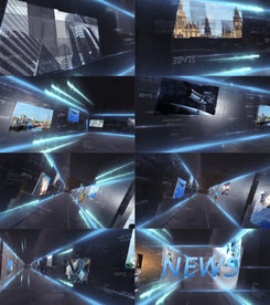 幕墙穿梭的新闻栏目开场AE模板