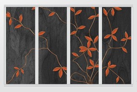 现代简约浮雕花卉移门