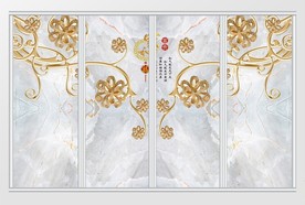 现代简约浮雕3D珠宝移门
