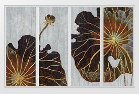 现代质感创意荷花荷叶移门