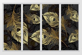 现代高端大气羽毛黑金移门