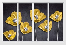 现代简约黑金花朵移门