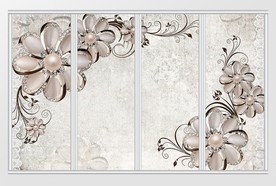 3d立体珠宝花钻移门