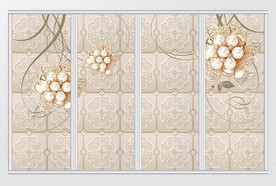 3d立体简约欧式珠宝钻石花移门