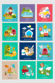 扁平化生活场景插画设计