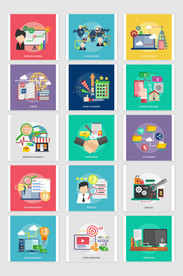 扁平化商务办公商业插画