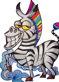 彩色斑马卡通设计