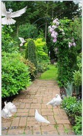 3D立体小路绿色走廊玄关背景墙