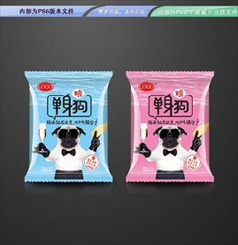 单身狗粮包装 平面展开分层文件