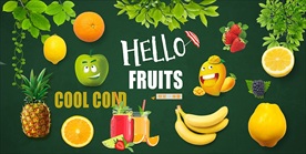 绿色水果果汁装饰画背景墙