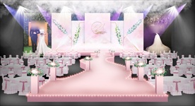 粉红色大理石简约婚礼效果图